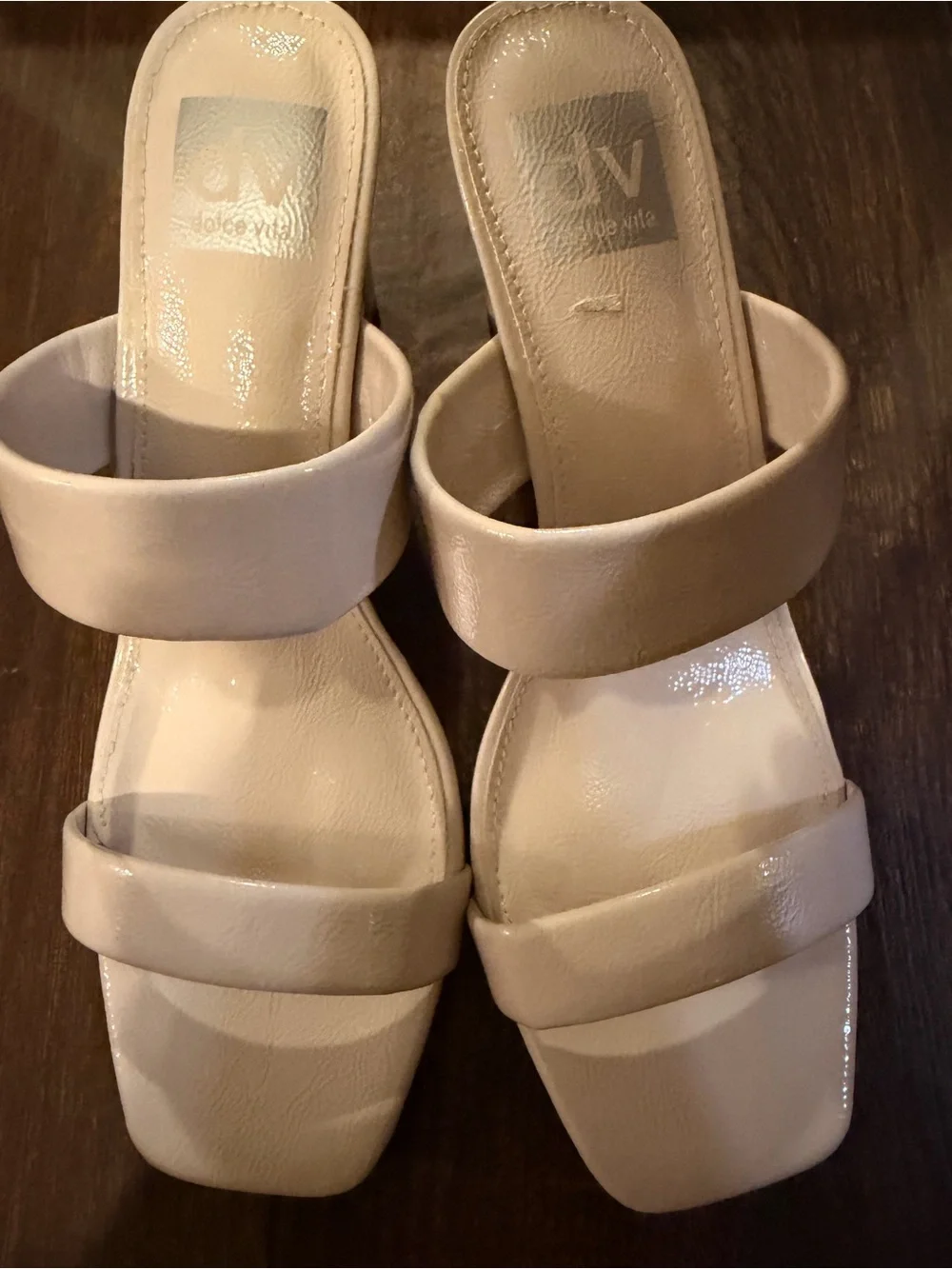 Minimalist Cream Double-Strap Block Heel Sandals